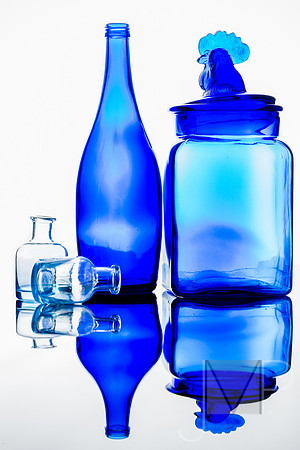 Blue Glass on White