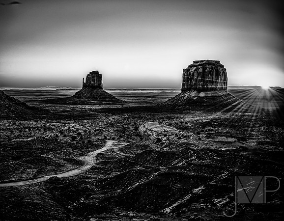 Monument Valley sunrise B&W
